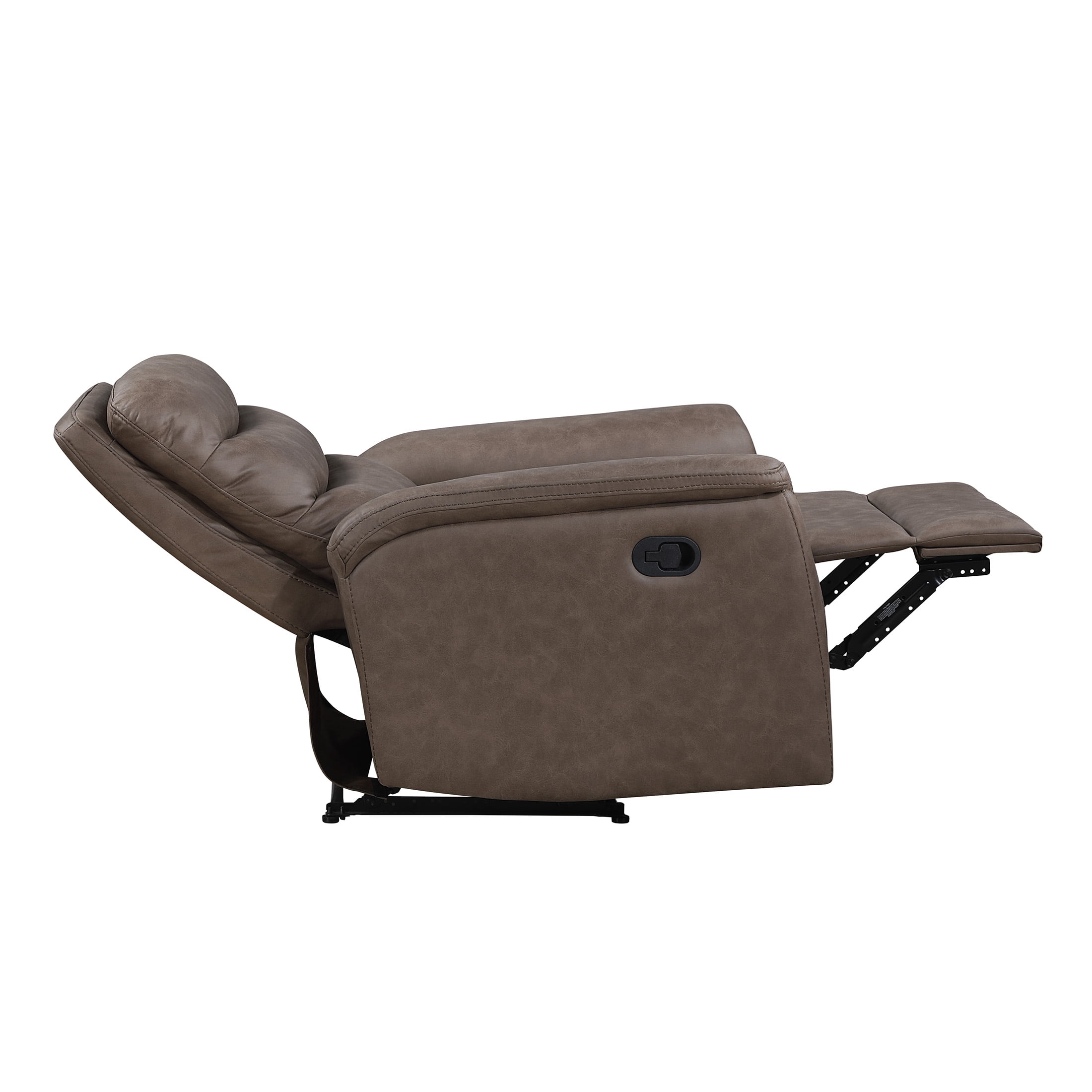 OakvillePark Solstice 38" Wide Microfiber Manual Wall Hugger Reclining Chair, Brown