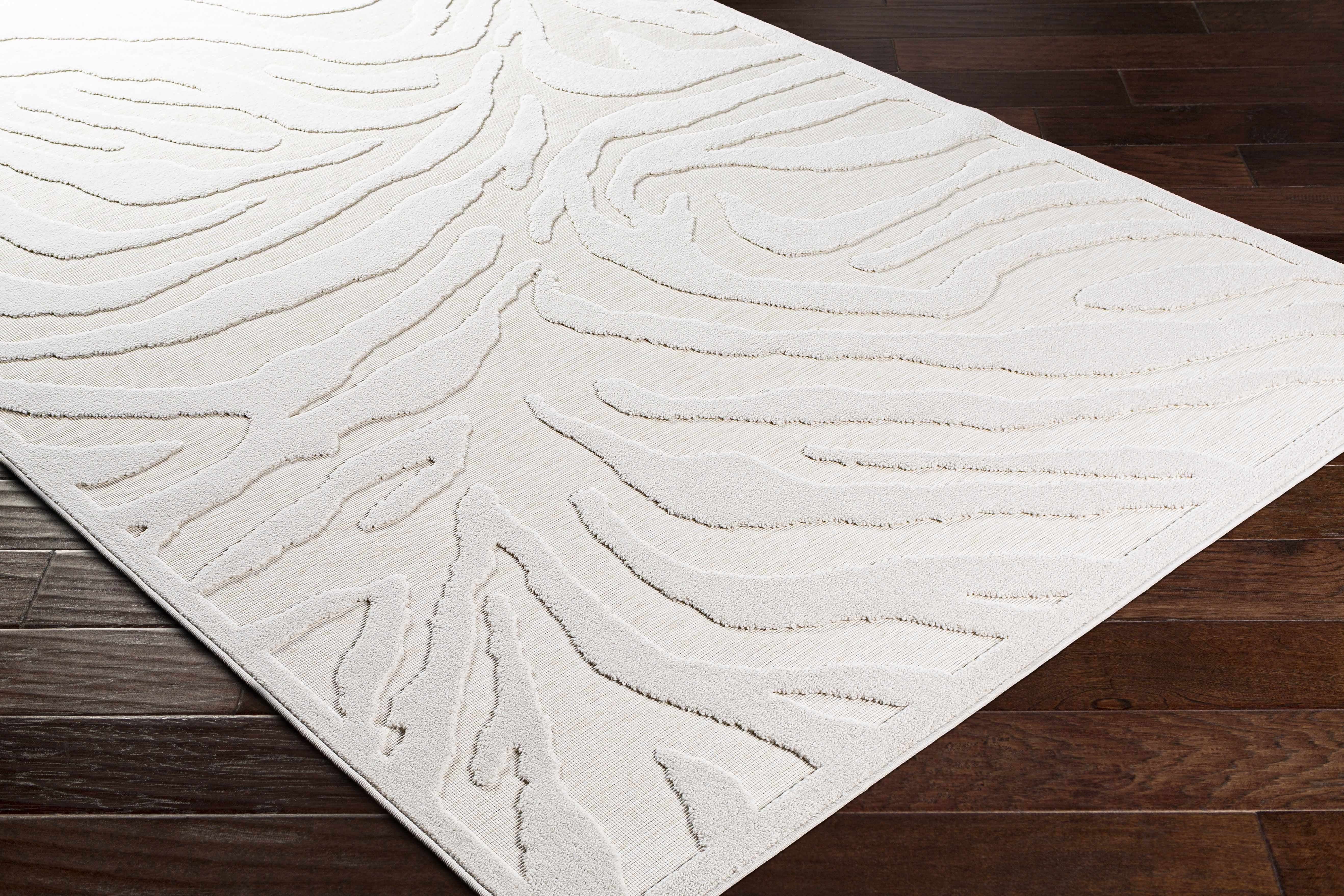 Hauteloom Benzonia Living Room, Bedroom Patio Outdoor Area Rug - Modern - Beige - 7'10" x 10'