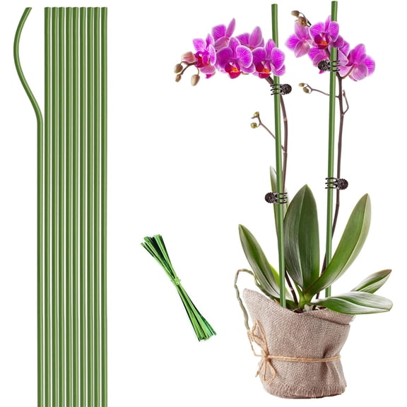 Plant Support Sticks,Happon 40cm Green Plant Stake Single Support Floral Sticks Garden Flower Stick Plant Stick for Garden Home Floral Picks Gardening Tripods Making 20PCS
