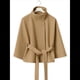 thumbnail image 3 of Ponchos con Mangas de Murciélago para Mujer, Abrigo de Lana con Cuello Alto y Cinturón, Chaqueta Corta de Invierno Caqui L, 3 of 6