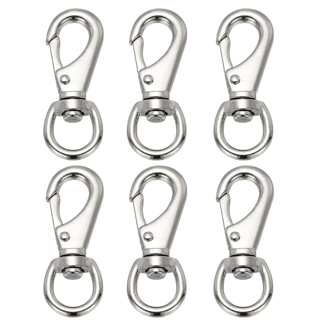 Uxcell 6 Pcs Clips à Pression Pivotants pour Drapeau, 3,2 Pouces, Crochets à Pression en Alliage Robuste, Ton Argenté
