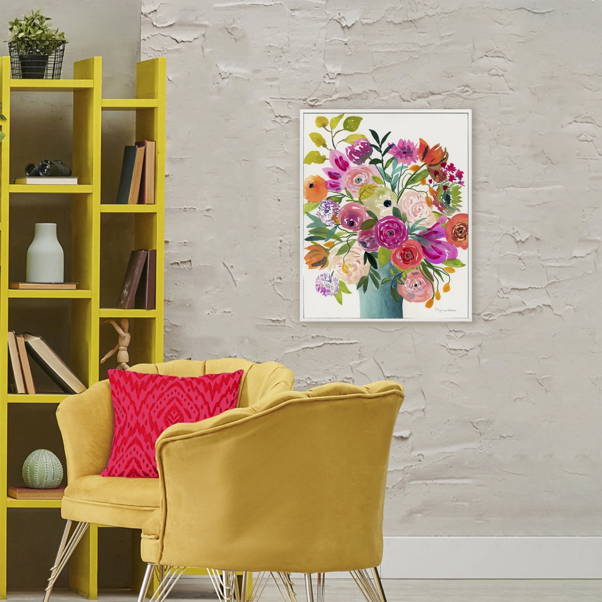 Stupell Industries Jewel Of Summer Bouquet White Framed Giclee Art, design by Suzanne Allard