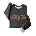 thumbnail image 4 of Arlun Book Lover Sweatshirts for Women Bookworm Reading Lined Soft Warm Sweatshirts Loose Fit Comfy Round Neck Teacher Bookish Librarian Leisure Pullover Tops Black XL, 4 of 4