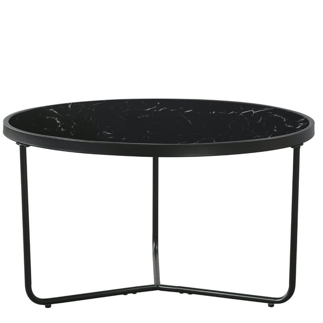 Mesa De Centro Baja Fher Marmol-negro-cristal