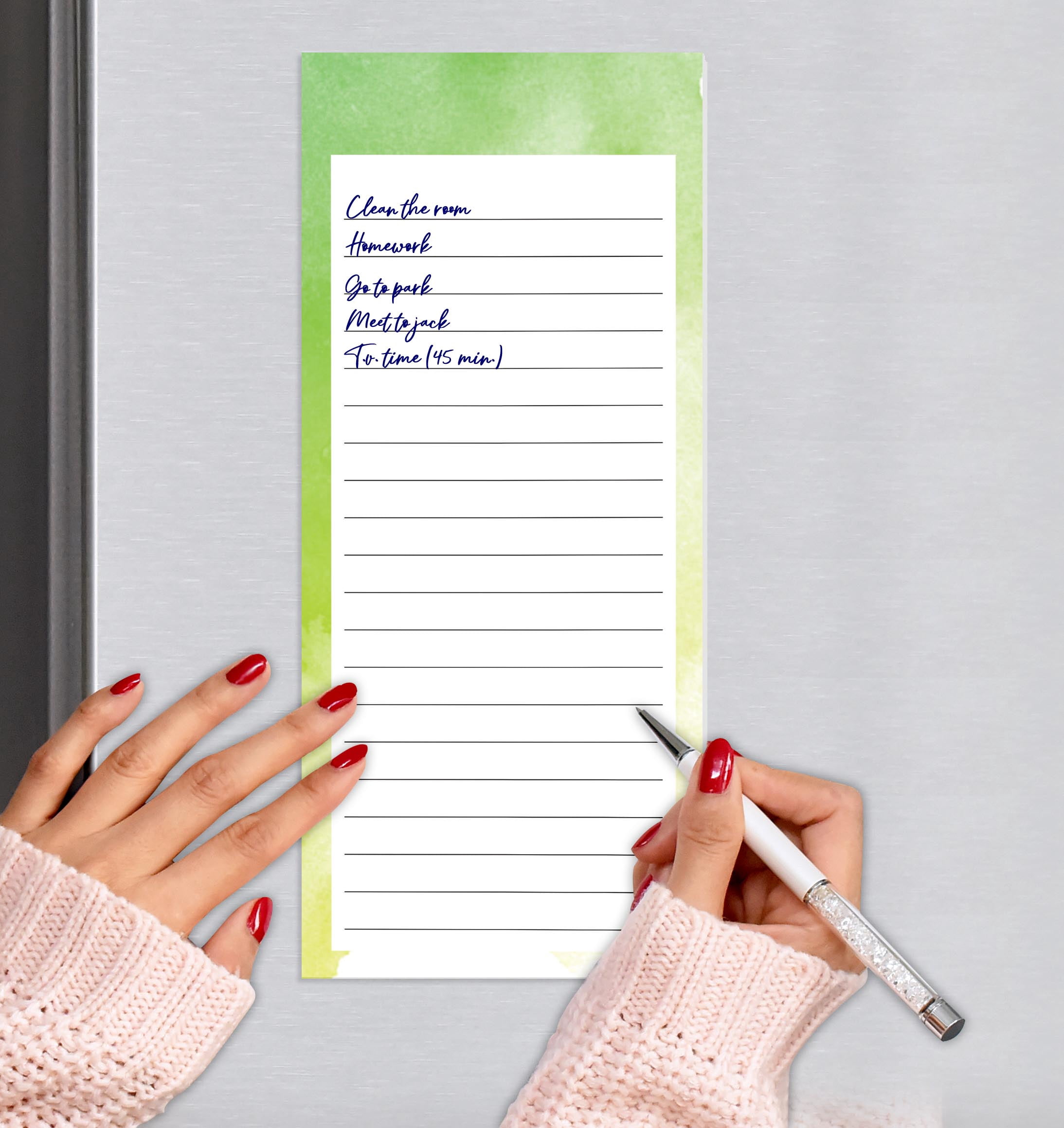 Inkdotpot Pack of 3 Magnetic Fridge To-Do List Notepads- Magnetic Memo Pads For Refrigerator-(50 Sheets Each)-AO