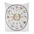 thumbnail image 1 of Zodiac Soft Flannel Fleece Blanket, Astrology Map with Descriptions Forecast for Person Future Birth Natal Earth Theme, Cozy Plush for Indoor and Outdoor Use, 50" x 60", Multicolor, by Ambesonne, 1 of 6