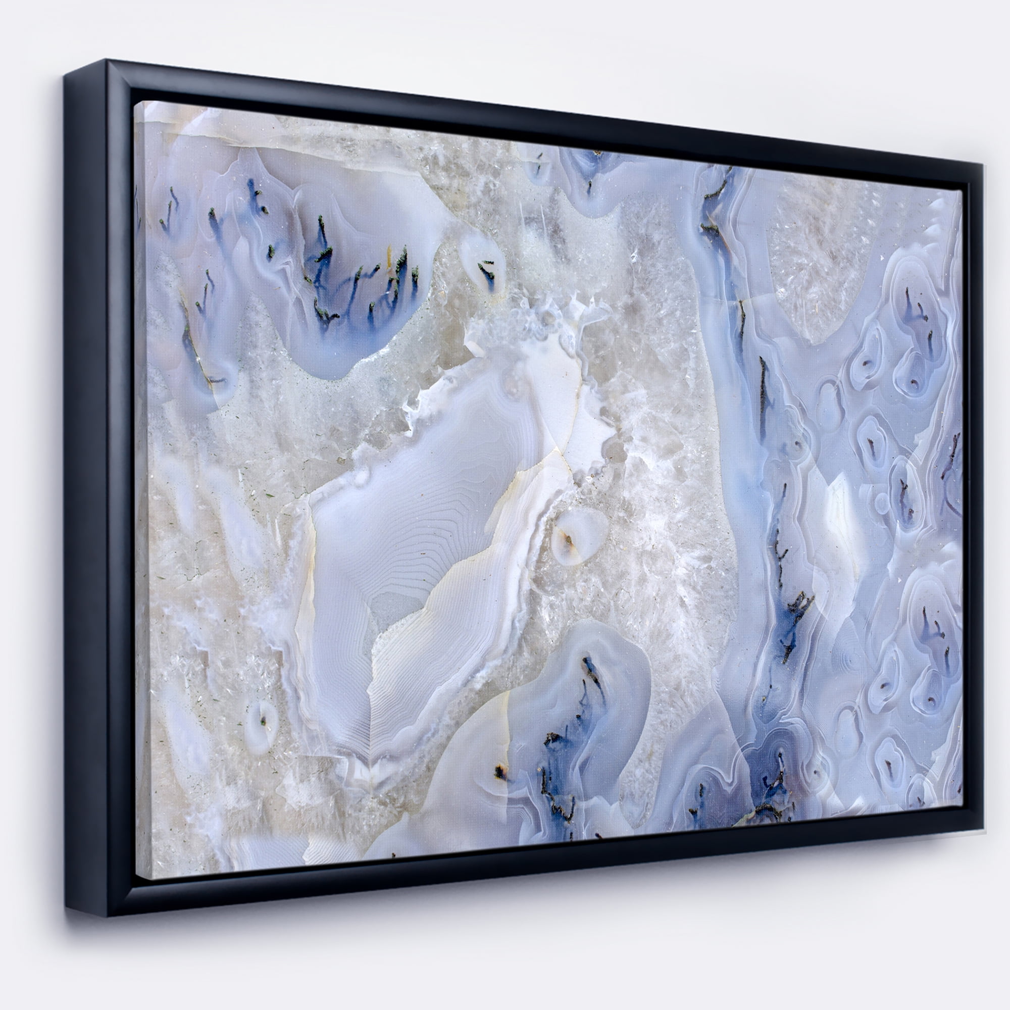 Designart ' Agate Stone Background ' Abstract Framed Canvas Wall Art