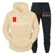 thumbnail image 3 of Conjunto de 2 piezas de sudadera y pantalón divertidos para hombre con estampado "Need Coffee" de manga larga con capucha y patrón de batería baja, ropa deportiva, 3 of 5