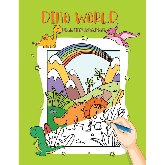 Dino World: Coloring Adventure with Dinosaur Friends, (Paperback)