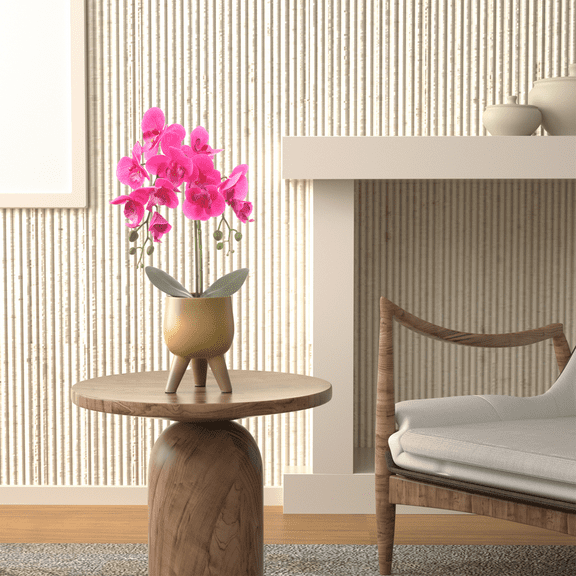 Faux Purple Orchid Plant, Fake Flowers with Vase (2 pack), Artificial Flowers in Vase,  Fake Flowers for Decoration in Vase