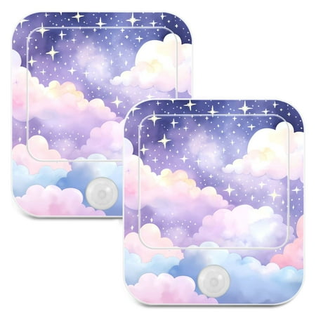 

Cute Clouds LED Motion Sensor Night Light Plug into Wall 2 Pack Auto Dusk to Dawn Adjustable