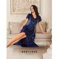 thumbnail image 3 of Vestido BeryLove con lentejuelas, formal, fiesta, manga ondulada, azul marino, 2XL, 3 of 6