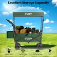 thumbnail image 2 of GVDV Collapsible Wagon Cart with Removable Canopy, Foldable Utility Cart with All-terrain Wheels, Versatile Folding Wagon for Kids, Grocery, Shopping and Camping, Green, 2 of 8
