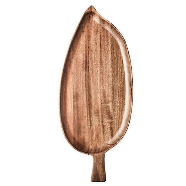 Bandeja de madera con forma de hoja Bandeja para té de la tarde Bandeja para sushi occidental Bandeja para postres y frutas Bandeja para comida de madera W