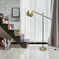 thumbnail image 3 of Elegant Designs Matte Black Pivot Arm Floor Lamp, Antique Brass, 3 of 7