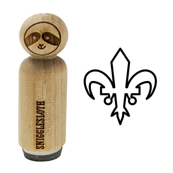 Fleur De Lis French Mardi Gras Outline Rubber Stamp for Scrapbooking Crafting Stamping - Mini 1/2 Inch