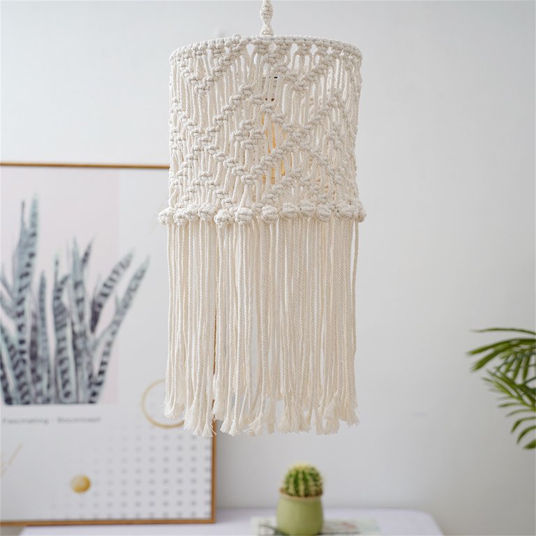 Modern Crochet Lampshade Crochet Light Boho Chandelier Rustic