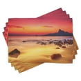 thumbnail image 1 of Ambesonne Beach Place Mats Set of 4, Sunrise over Sea, Standard Size, Orange Yellow, 1 of 6