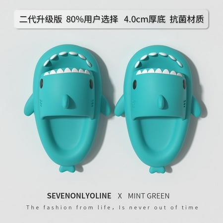 

2022 Summer Man Women Shark Slippers Couple s Thick Bottomed Home Bathing Home Slipper Indoor Household Kids Slides Flip Flops