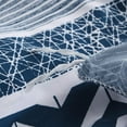 thumbnail image 5 of 3 Pcs King Boho Duvet Cover, Soft Mircrofiber White Geometric Pattern Printed on Blue Bohemian Comforter Cover Bedding Set, 5 of 5