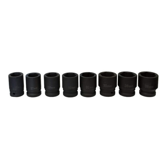3/4"Drive Metric Deep Impact Socket Set 26-38mmHex (8pcs ) 2.2" deep(JQ-56-34-8set)