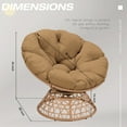 thumbnail image 7 of MeetLeisure Wicker Outdoor Patio Papasan Lounge Chair with Tan Cushion, 7 of 7