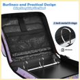 thumbnail image 4 of Zipper Binder with Shoulder Strap 2 inch 3 Ring Waterproof File Folder Organizer Bag 500 Sheet Cat Face and Rainbows Pattern, 4 of 8