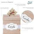 thumbnail image 4 of Merry Expressions Burlap Card Box - White/Gold-Foil Satin Ribbon & Cards Label - 10"x10" Large Perfect for Money & Gifts at Rustic Wedding Receptions, Birthdays, Bridal & Baby Showers, 4 of 8
