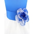 thumbnail image 4 of YEAHDOR Big & Little Girls Sleeveless Bowknot Petals Flower Girl Dress Bridesmaid Birthday Party Princess Dress Blue 8, 4 of 7