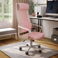 thumbnail image 6 of Furniture of America Celciana Executive Chair with Lumbar Support & Swivel, 275 lb. Capacity, Pink and White, 6 of 10