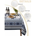 thumbnail image 2 of Blue Aztec Table Cloth, Boho Southwest Farmhouse Ethnic Motifs Waterproof Tablecloth for Rectangle Tables, Reusable Washable Fabric Table Cover for Restaurant Kitchen Dining Tables 60"x120", 2 of 6