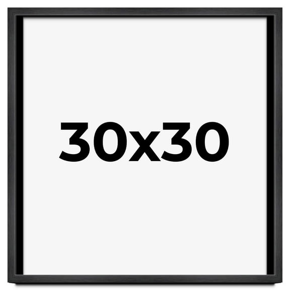 30x30 - 30 x 30 Charcoal Flat Solid Wood Frame with UV Framer's Acrylic & Foam Board Backing -