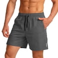 thumbnail image 5 of Domuza Men's Running Shorts Lightweight Workout Shorts Gym Athletic Shorts with Zipper Pockets Gray 3XL, 5 of 5