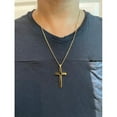 thumbnail image 2 of 24K Gold Chain Style Cross Pendant Necklace 18",20",22",24", 2 of 5