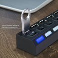 thumbnail image 3 of 7 Port High Speed USB 2.0 Hub with Individual Power Switches On Off and LEDs for Laptop PC Computer USB Flash Drive Smartphone Transfer Data Speed up to 480Mbps Supports Windows Mac OS Li, 3 of 5