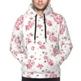 thumbnail image 4 of Hoodies for Men - Pink berry blossom Floral elegance Long Sleeve Comfrt Men'S Fashion Hoodies & Sweatshirts, Sweatshirts for Men Hoodies Pullover Clothing Clothes with Pouch, 4 of 7