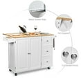 Gymax DropLeaf Kitchen Island Trolley Cart Wood Storage w