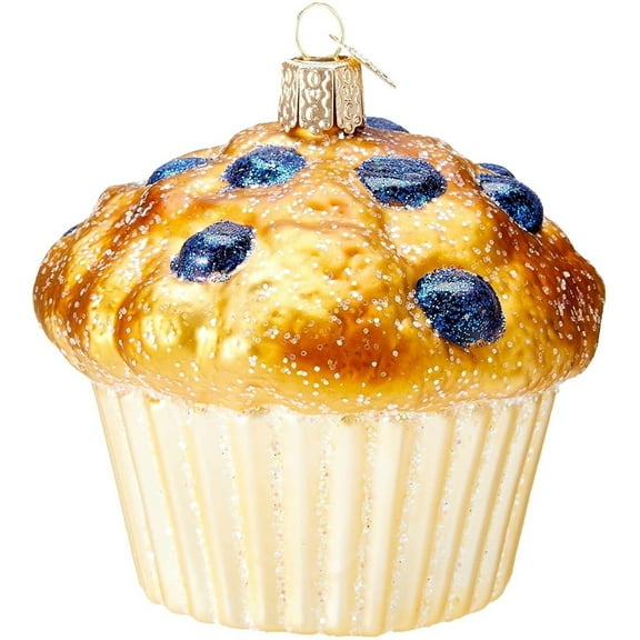 Mercks Old World Blueberry Muffin Food Glass Tree Ornament 32263