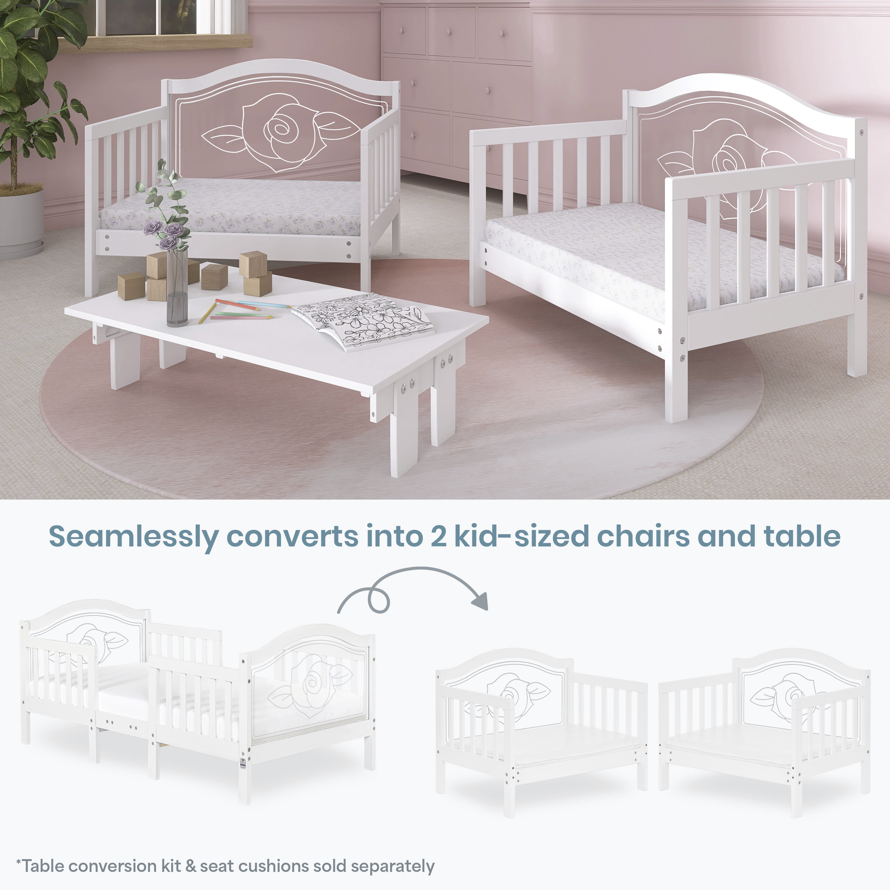 Dream On Me Rosie Toddler Bed in White