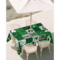 thumbnail image 3 of 60x102 Inch Outdoor Tablecloth with Umbrella Hole Zipper Rectangle St. Patrick's Day Rectangular Tablecloths Outside Waterproof Shamrock Gnomes Green Checkered Buffalo Patio Table Cover for Picnic, 3 of 8