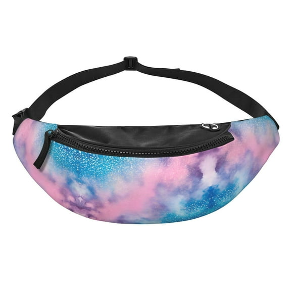 Men Women Glitter Sparkles Shimmer Printing Fanny Pack Crossbody Waist Belt Bag Easy Carry Any Phone Wallet