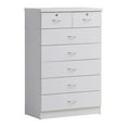 thumbnail image 1 of Hodedah Commode Jumbo en Bois à 7 Tiroirs avec 2 Verrous Supérieurs, Blanc, 1 of 6