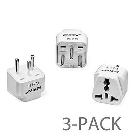 BESTEK Grounded Universal Plug Adapter Travel Plug usa to Israel Travel prong converter adapter plug Kit for Israel (Type IL) - 3