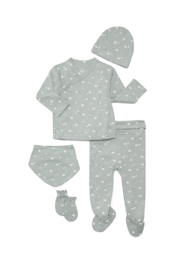 Bliss by Garanimals Baby Layette Pajama, 5-Piece Set, Sizes 09M