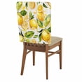 thumbnail image 3 of Summer Watercolor Dining Chair Back Cover Only, Yellow Lemon with Leaves Linen Textured Chair Back Covers Set of 6, Removable Washable Slipcovers for Dining Room, Wedding & Holiday Decoration, 3 of 9