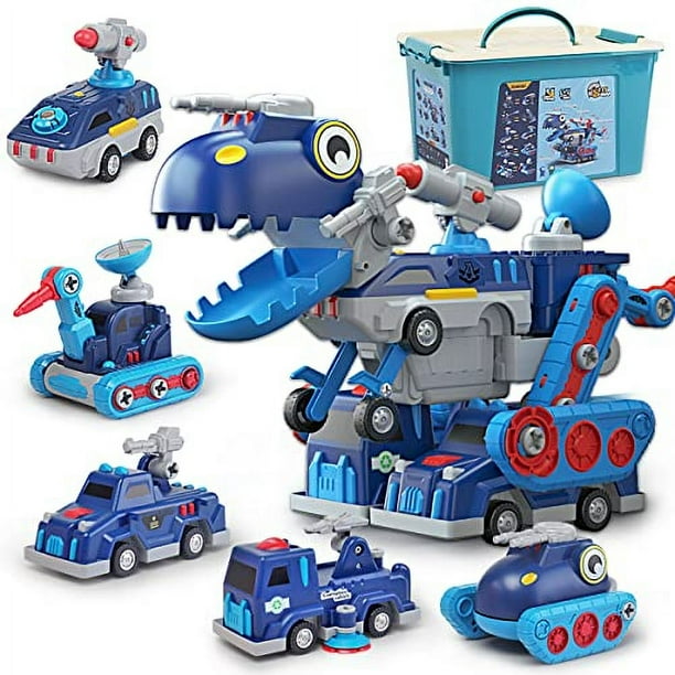 Juguete de Vehículo Magnético Robot Desmontable QUERCITRON Dinosaurio Transformador 5 en 1