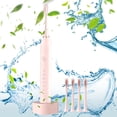 thumbnail image 1 of Cepillo de dientes eléctrico con 4 cabezas de cepillo, limpieza por vibración sónica, múltiples modos y velocidades, recargable por USB, incluye funda de viaje para adultos y niños, 1 of 4
