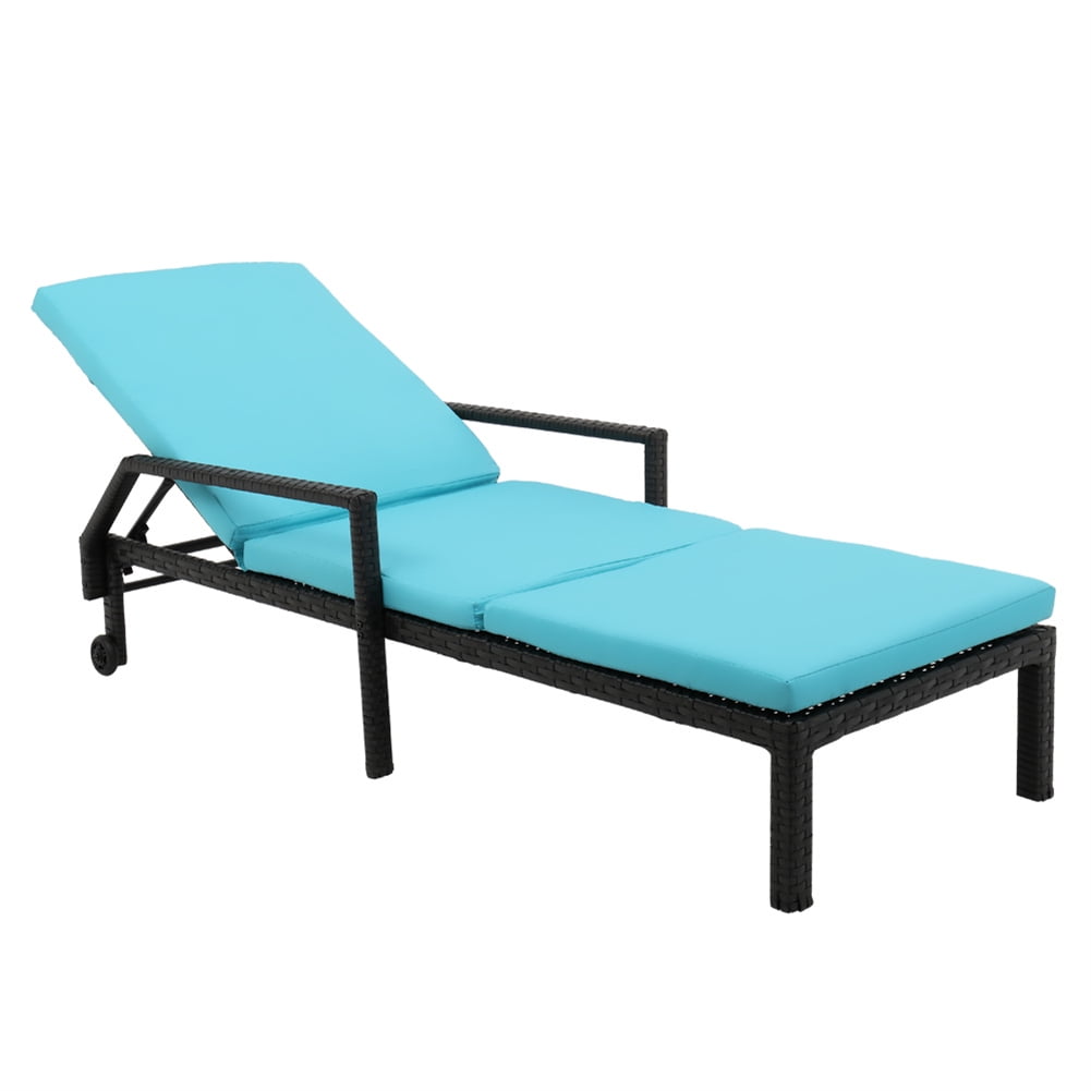 Coolmee Outdoor Sofa Bed Rattan Patio Furniture Garden Foldable Lounge