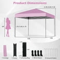 thumbnail image 3 of Costway 10 X 10 FT Pop up Canopy Tent with Portable Carrying Bag 8 Stakes 4 Wind Ropes, 3 of 10