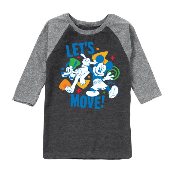 Disney Jr - Lets Move - Toddler & Youth Raglan Graphic T-Shirt